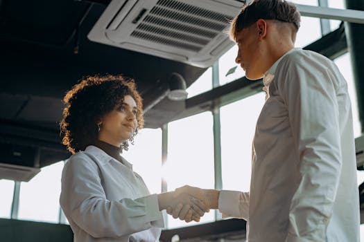 A Man and a Woman Shaking Hands