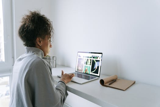 A Woman Using Her Laptop