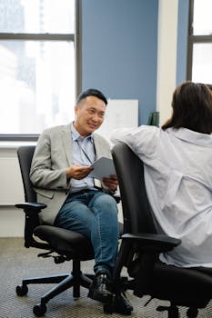 Colleagues having a Discussion