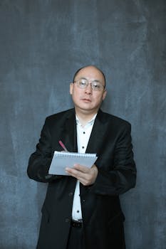 Man in Black Suit Holding White Box