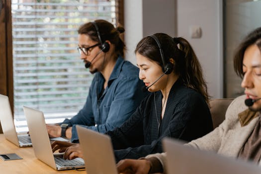 People Working in a Call Center